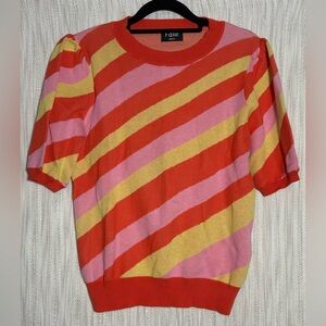 Fate Y2K Vibrant Orange multi stripe Sweater